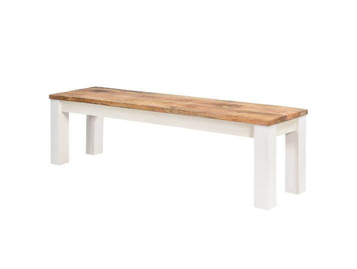 Banc 160cm Blanc/Marron/Marron/Blanc