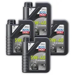 4x Motoröl LIQUI MOLY 20829 Motorbike 4T 5W-40 HC Scooter Motorroller Piaggio 1 L