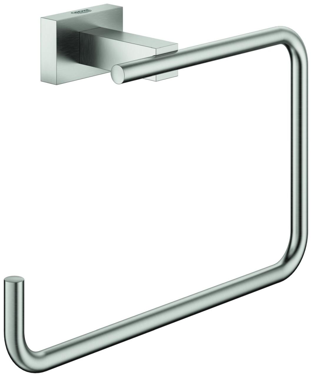 GROHE Handtuchring Essentials Cube 40510_1 Metall supersteel, 40510DC1 40510DC1