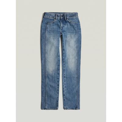 5-Pocket-Jeans G-STAR "Midge Slim Straight PM Jeans", Damen, Gr. 24, Länge 30, blau (vintage cirrus blau), Obermaterial: 75% Baumwolle, 25% Baumwolle, Jeans 5-Pocket-Jeans