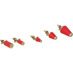 Gasprüfstopfen 1/2" - 1" mit Hahn und Tülle 20 - 30mm konisch