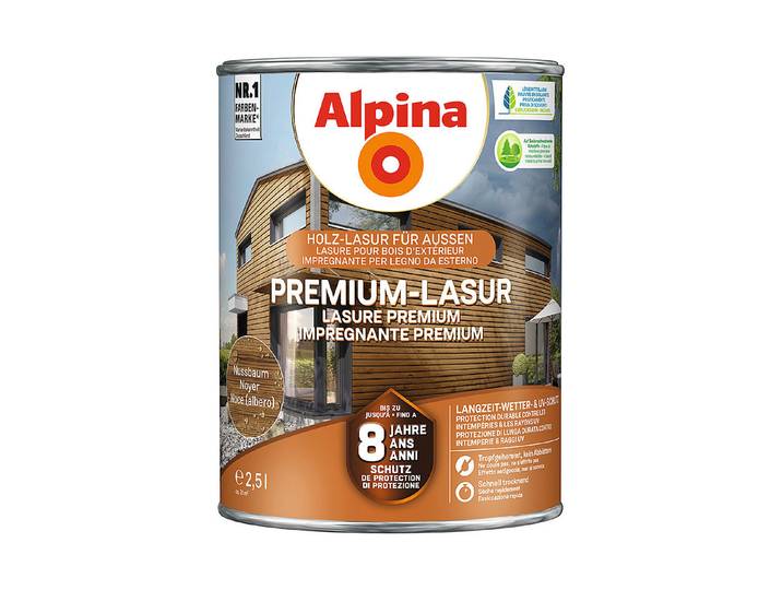 Alpina Premium-Lasur Nussbaum 2.5 l Seidenmatt