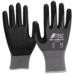 AS Arbeitsschutz Arbeitshandschuhe | 12 Paar Nitras Flexible Fit + Strickhandschuhe | Gr. 9