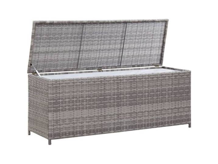Malle de rangement - Grand MAISON - Coffre de rangement de jardin - Gris - 150x50x60 cm - Résine tressée