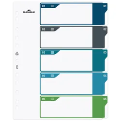DURABLE Ordnerregister Überbreite 1-5 DIN A4