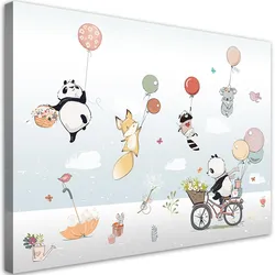 WANDBILD bunte luftballons tiere