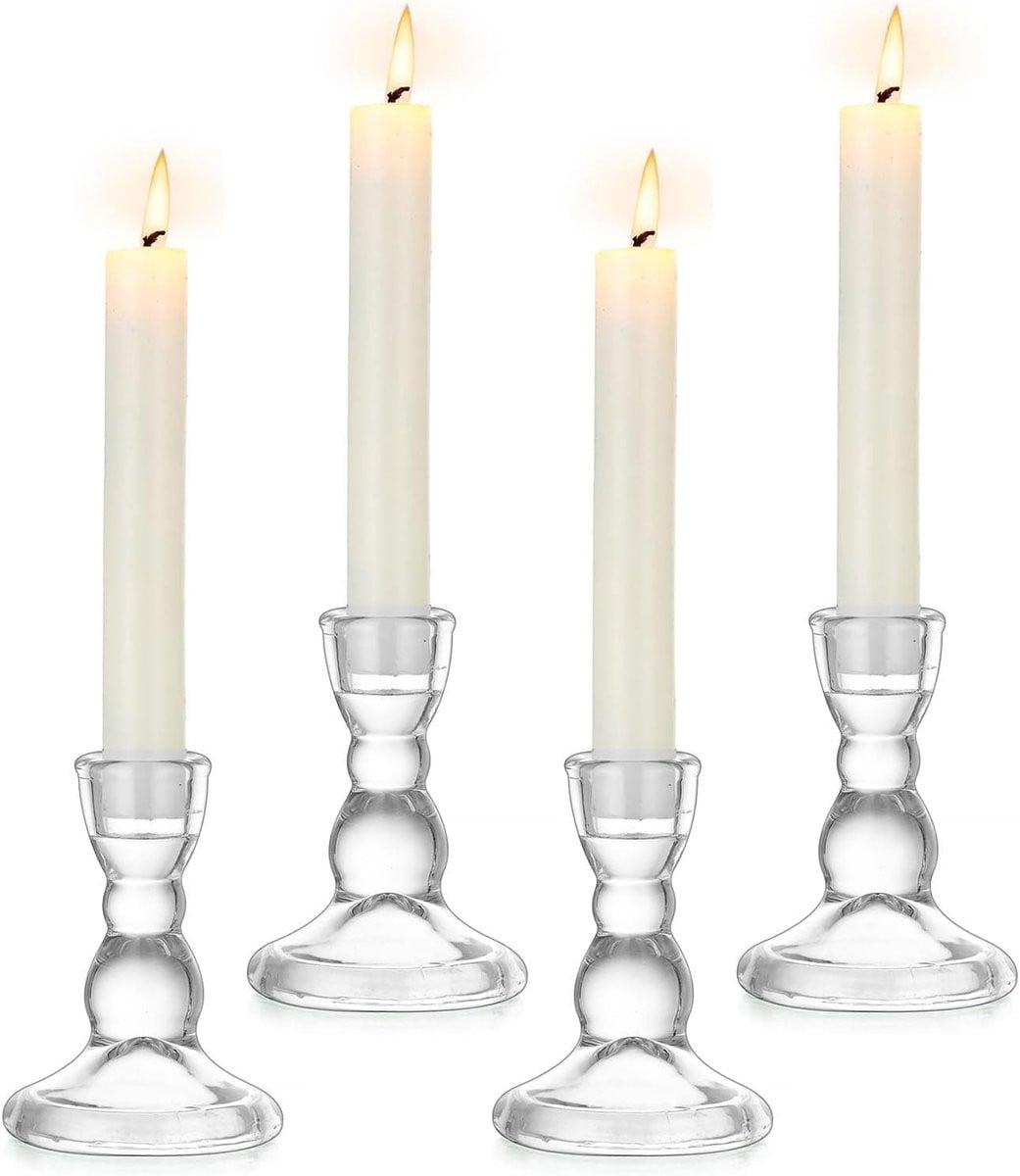 Set van 4 Vintage Kaarsenhouders voor Stompkaarsen