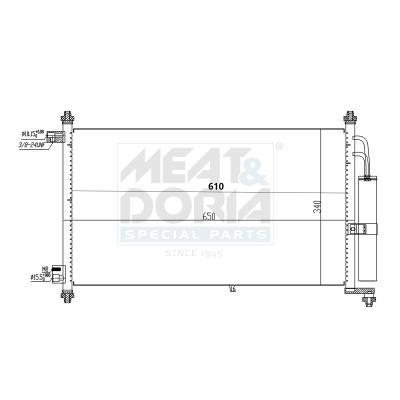 MEAT & DORIA Kondensator, Klimaanlage 991076 für NISSAN