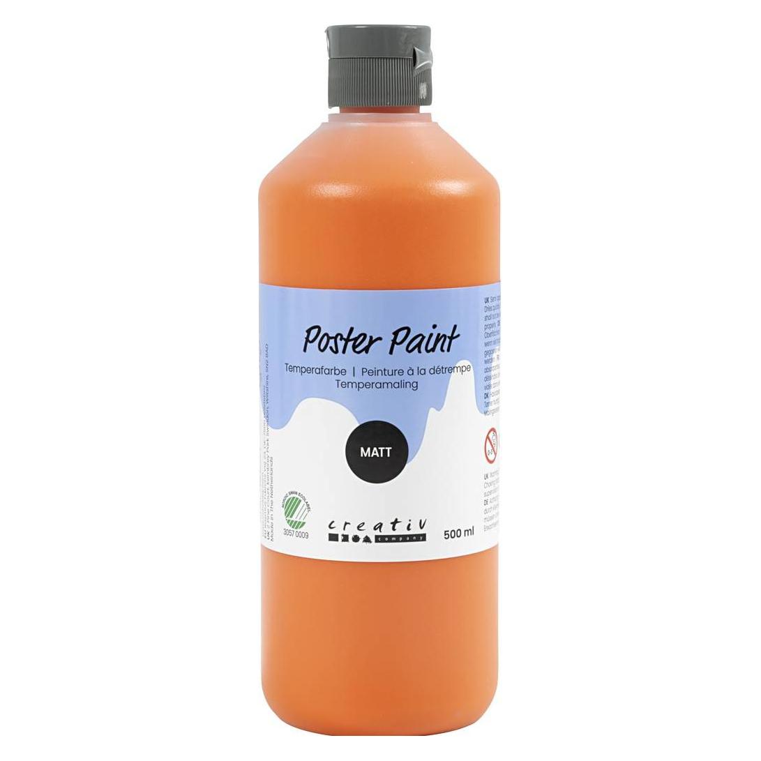 Creativ Company Poster Paint, matt, semi opaque, orange, 500 ml/ 1 bottle (500 ml) (70642224)
