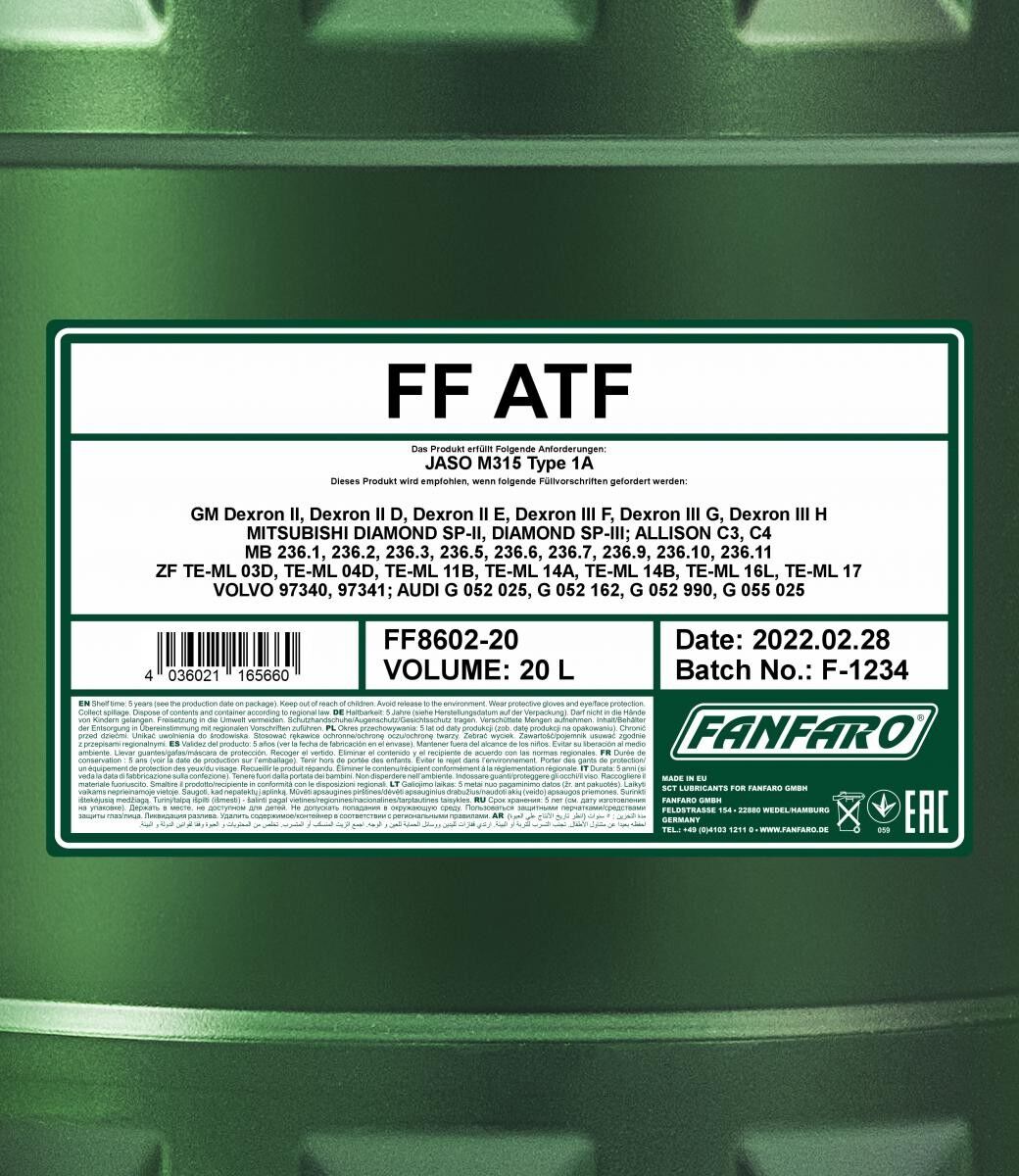 FANFARO FF8602-20 Automatic transmission fluid
