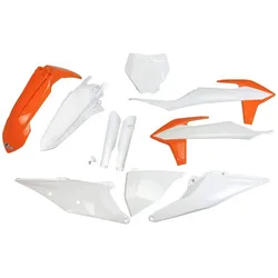 UFO, Motorrad Zubehör, Kunststoff-Set (Komplettset) mit Teleskop-Stossdämpfer-Schutzvorrichtungen KTM SX 125/150/250