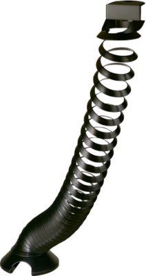 Kabelspirale, Ausziehhöhe 1300 mm, Ø 90 mm, vertikal bis zum Boden, universell, Kunststoff, schwarz