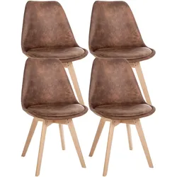 CLP 4er Set Stuhl Linares Vintage   Farbe: braun, Material: Kunstleder
