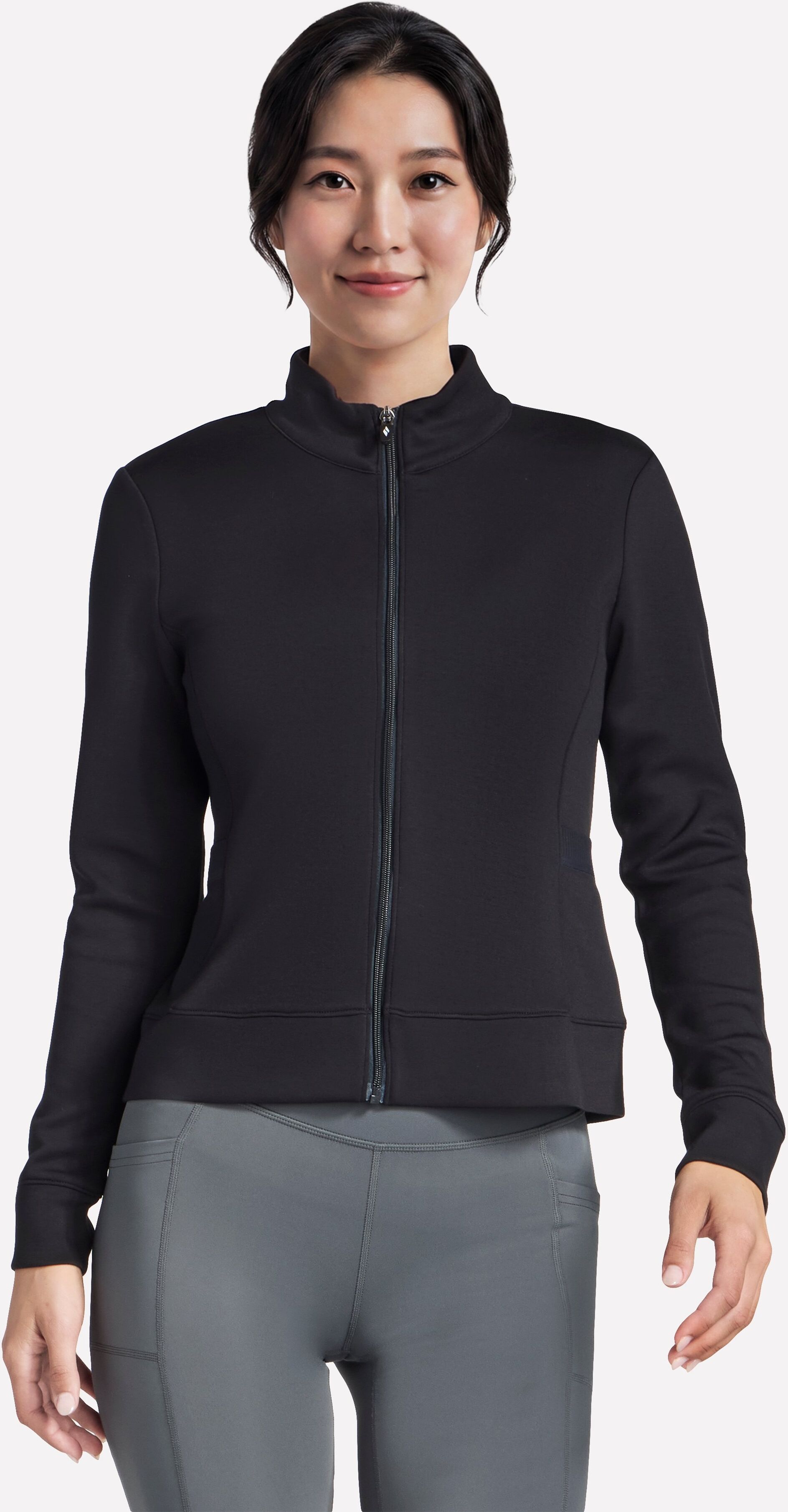 Trainingsjacke SKECHERS "Women's Jacket", Damen, Gr. 3XL, bold schwarz, Obermaterial: 53% Viskose, 39% Polyester, 8% Elasthan, Jacken Trainingsjacke, für Sportmode und Fitness, mit flexibler Passform bold schwarz 3XL
