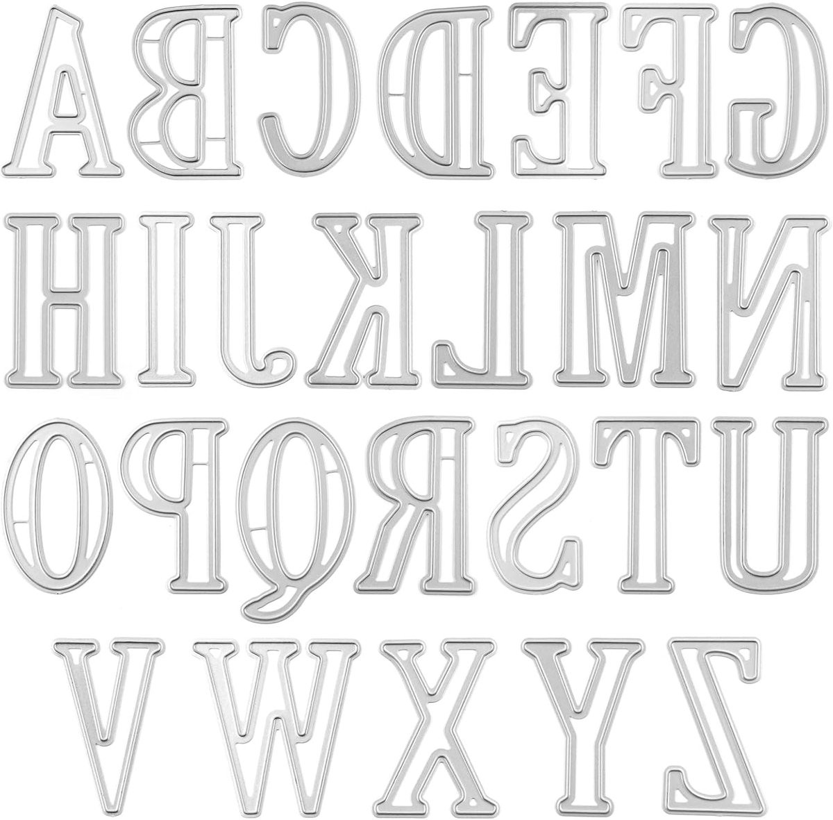 26 Metalen Alphabet Letters Cutting Dies voor Kaartjes en Scrapbooking