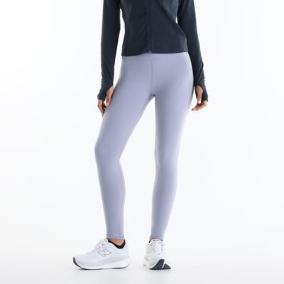 Lauftights NEW BALANCE "NB HARMONY HIGH RISE LEGGING 27", Damen, Gr. L, N-Gr, off, line grau (ofg), Obermaterial: 78% Polyester, 22% Elasthan, Hosen, für Fitness und andere Sportaktivitäten