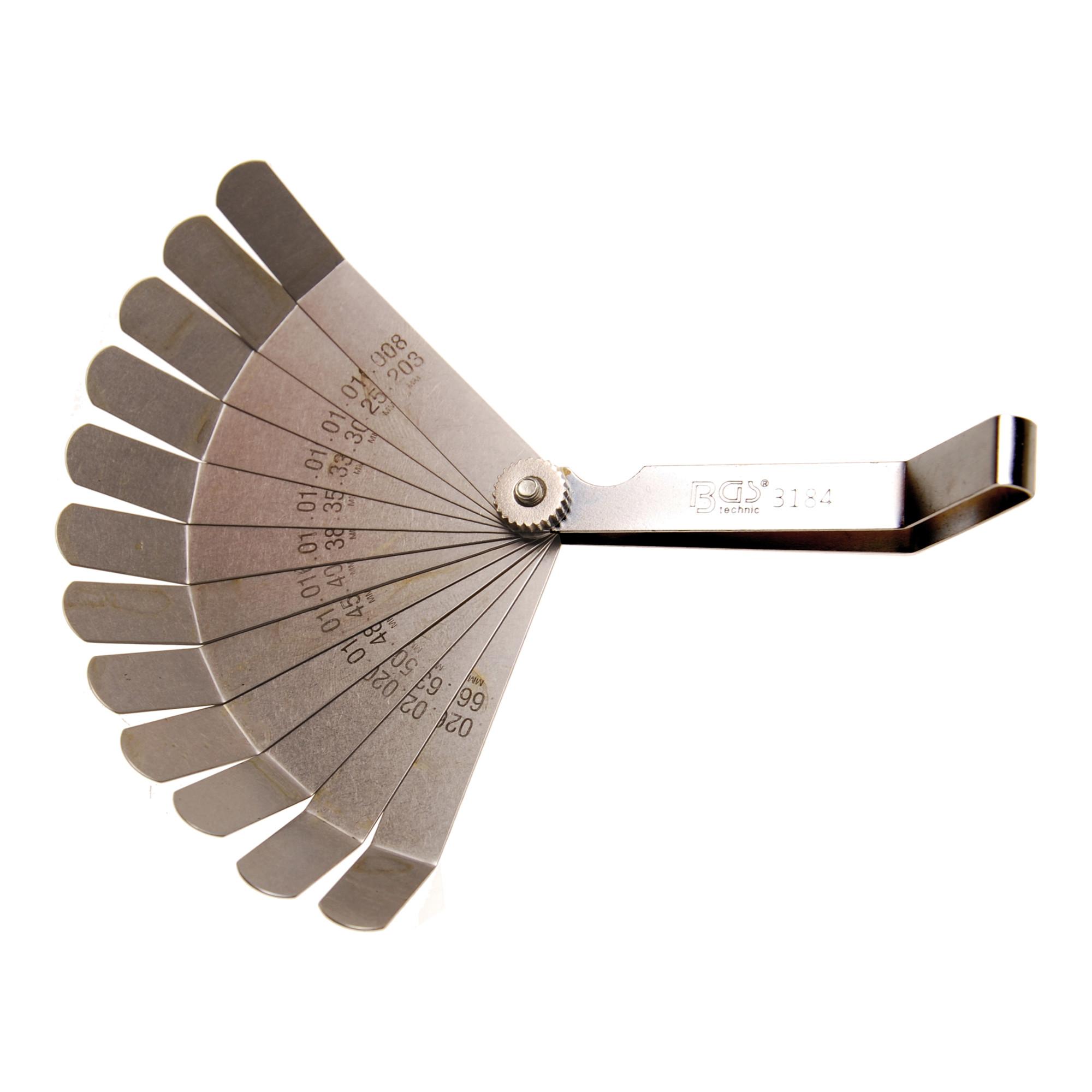 BGS Präzisions-Fühlerlehren, gebogen 12 Blatt ; BGS technic (3184)