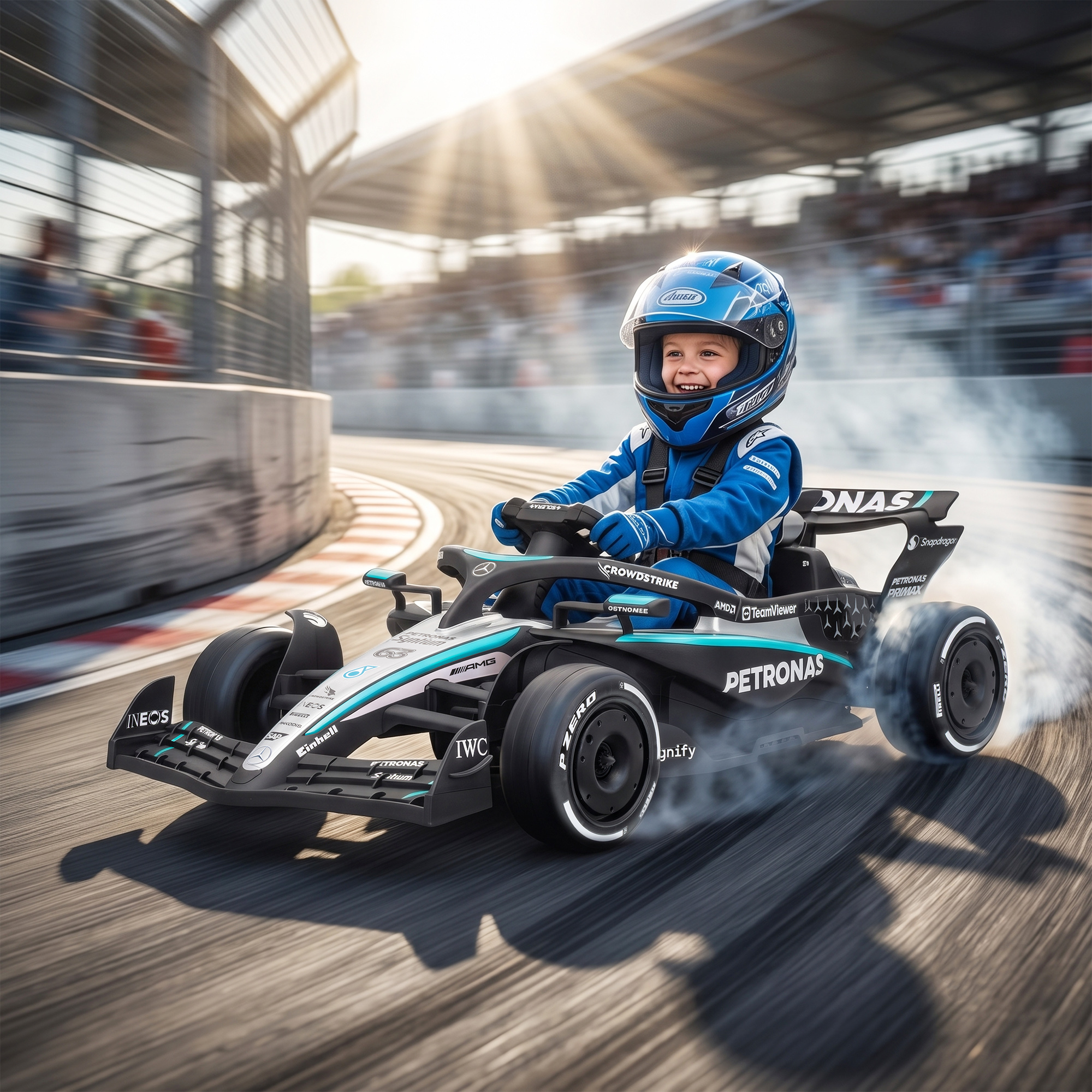 Aiyaplay Go-kart elettrico Mercedes-AMG F1 con telecomando e sospensioni posteriori   Aosom Italy