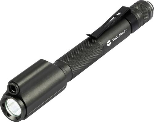 TOOLCRAFT Penlight mit roter Laserpointer mit Gürtelclip batteriebetrieben 150lm 1.16h 57g
