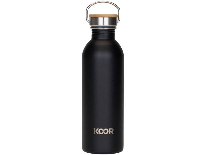 KOOR Trinkflasche Alli Schwarz Edelstahl 1000 ml Spülmaschinenfest/Auslaufsicher