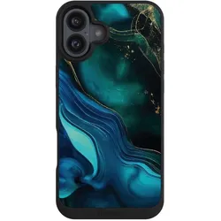Nivocase Handyhülle für Apple iPhone 16 Plus Hülle NIVOpure Case Schwarz Art Farbverlauf Marmor (Apple iPhone 16 Plus), Smartphone Hülle, Schwarz