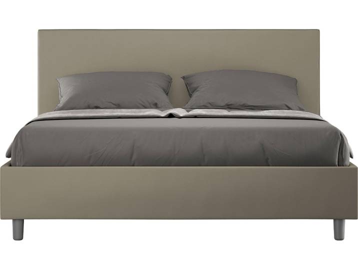 ITYHOME - Lit sans sommier rembourré 160x210 similicuir cappuccino Adele
