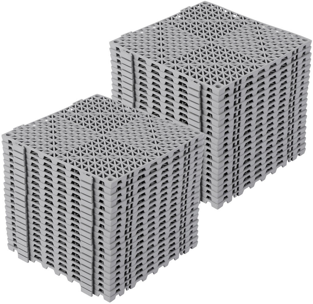 Rebrilliant Plastic / Acrylic Shower mat Grey Geometric 30cm W