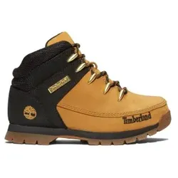 Timberland Unisex für Kinder. TB0A1NLB2311 Gelbe Euro Sprint Schnürstiefel aus Leder mit mittlerem Schaft (32), Wohnung, Schnürsenkel, Lässi