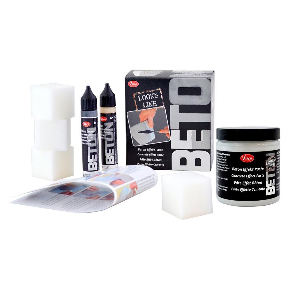 Viva Decor Kreativ-Set "Trenddekor Beton-Effekt" Beton-Paste für echt aussehende Beton-Effekte (4042972115241)