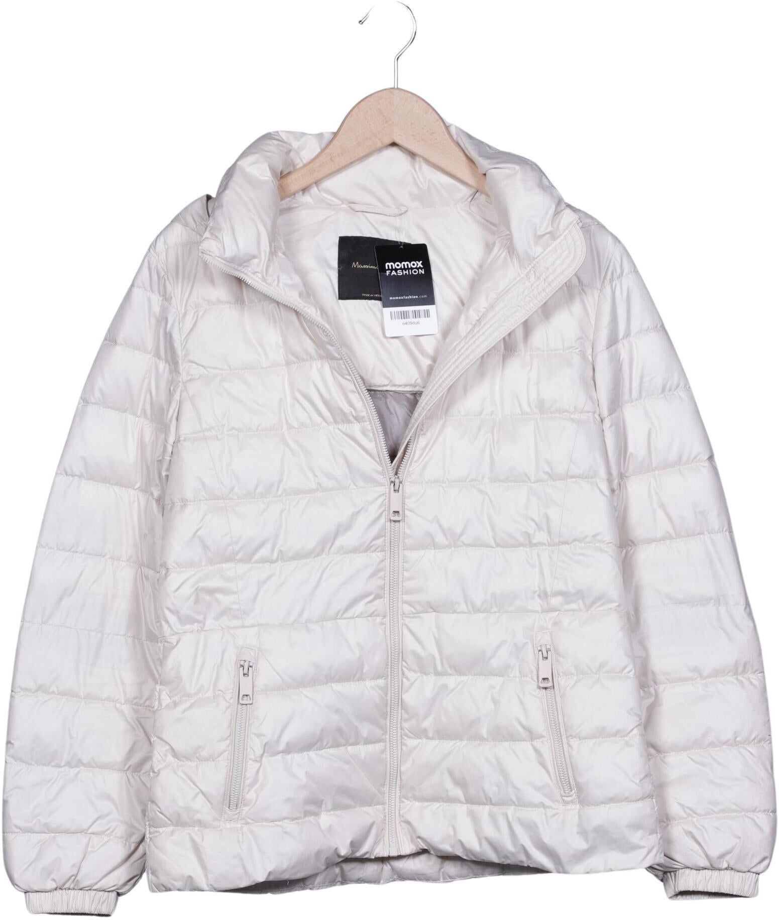 Massimo Dutti Damen Jacke, Cremeweiß, Gr. S, Synthetik - Second Hand