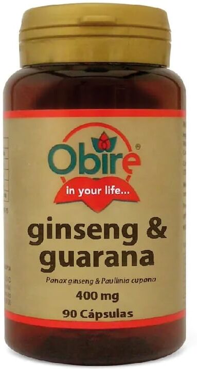 Obire GINSENG Y GUARANÁ 400MG 90 Caps