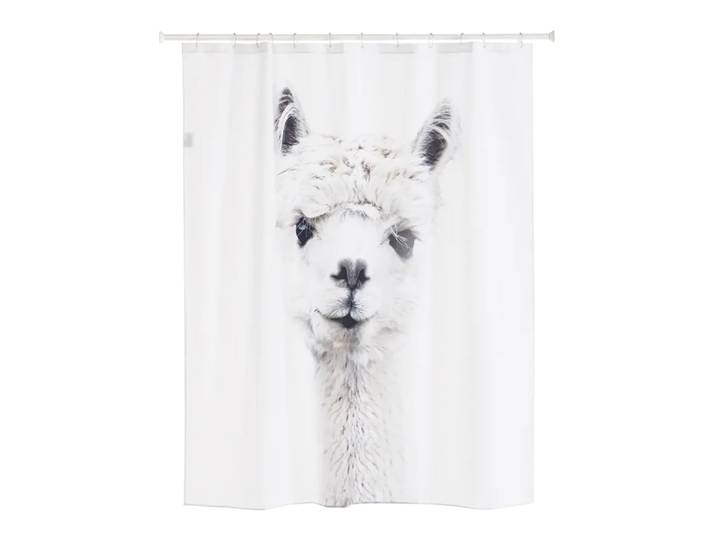 Duschvorhang Alpaca, Johann Jakob, weiss/grau, Polyvinylchlorid (PVC)