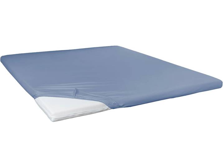 Spannbettlaken PRIMERA Elasthan-Feinjersey Topper , blau, 1 Stk., Jersey-Elasthan, 90-100x200 10cm, Jersey-Elasthan, Obermaterial: 95% Baumwolle, 5% Elasthan, Bettlaken, Spannbettlaken, Aus 95% gekämmter Baumwolle und 5% Elastan