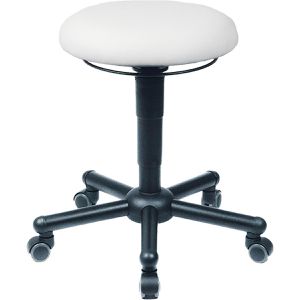 meychair Drehhocker A19-TR-KL-XXL, 10024, XXL-Serie, Kunstleder, mit Rollen, weiß