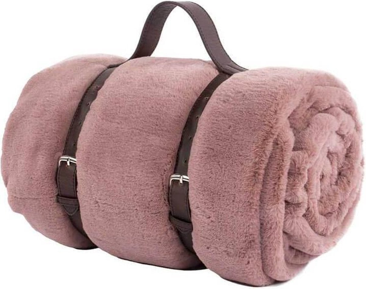 Tiseco Plaid Soft Oud Roze voor volwassenen