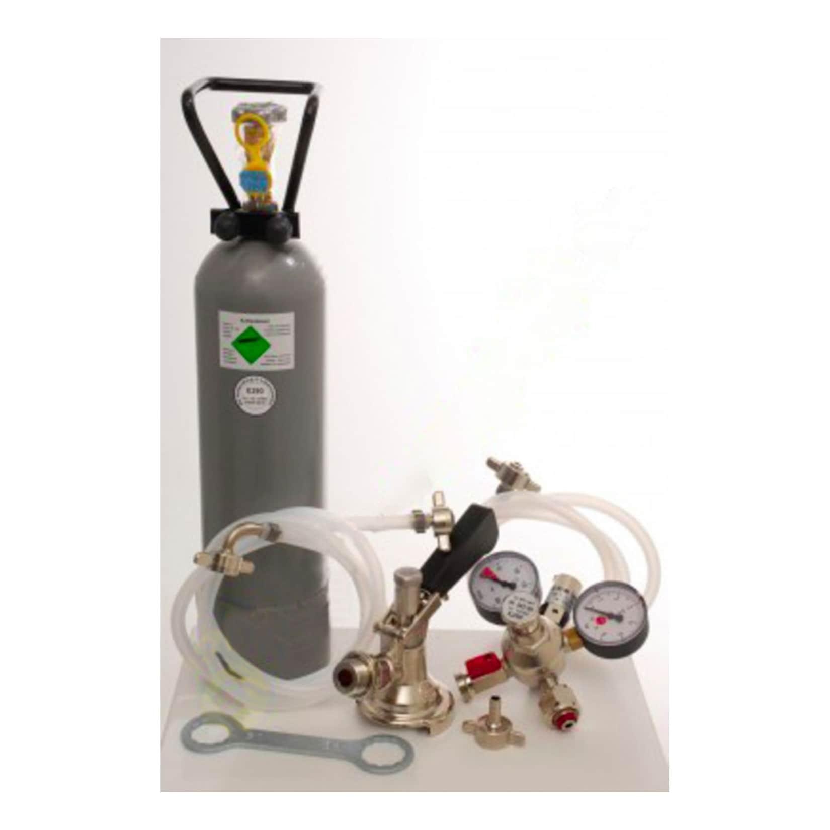 Zubehörpaket für Kontakt 2-leitig mit 1x Köpi Zapfkopf, 1x Flach Zapfkopf und 2 kg Co2 Flasche