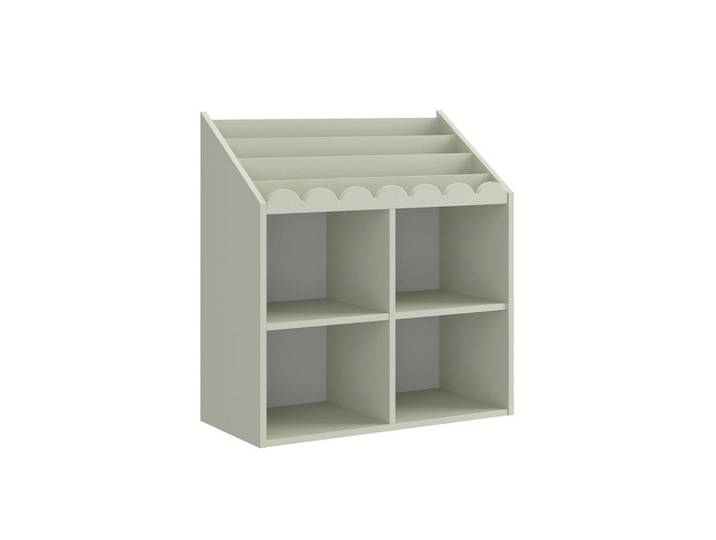 Petits-meubles Bücherregal Book Nook Salbeigrün, Grün, Holzwerkstoff, 71x76x33 cm, Wohnzimmer, Regal, Bücherregale