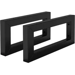 ML-Design Wandkonsole 2er Set 350x150 mm Schwarz | Stahl, Waschtischhalterung, Unterbau, Regalträger Handtuchhalter