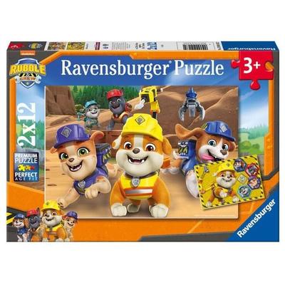 Kinderpuzzle 2x12 Teile - Paw Patrol - Bulldoge Rubble und sein Team