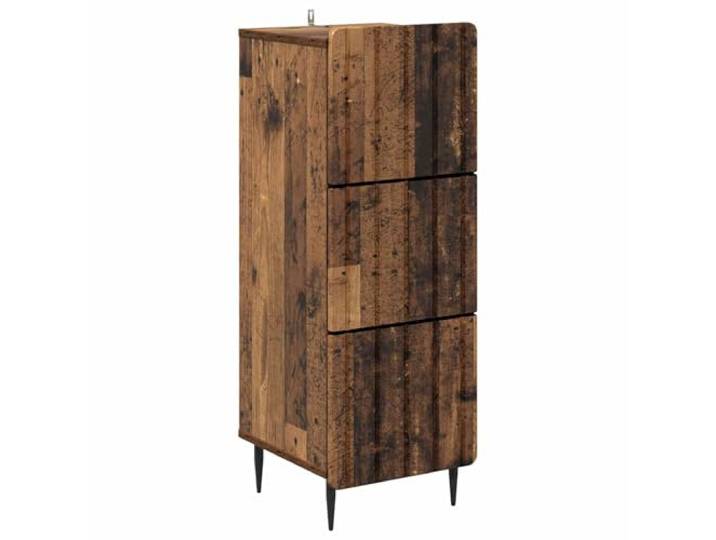 Heofavd Schubladenschrank Altholz 33x34,5x92 cm Kommode 3 Schubladen