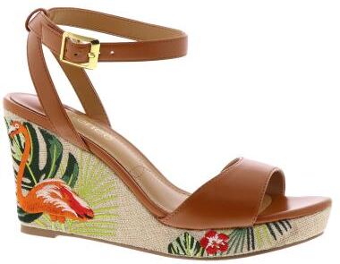J. Renee Vaani Wedge Sandal - Womens 9 Brown Sandal W