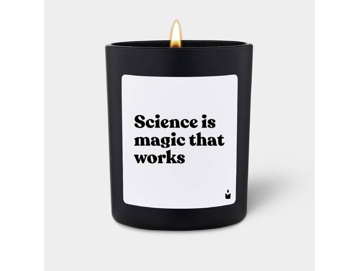 Duftkerze Schwarz Flowery Science is magic that works