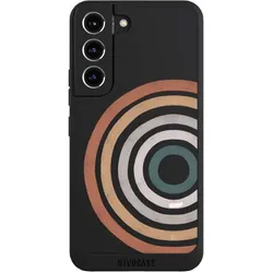 Nivocase Handyhülle für Samsung Galaxy S22 Hülle NIVOpure Case Schwarz Kreise Regenbogen Wasserfarbe (Samsung Galaxy S22), Smartphone Hülle, Mehrfarbig, Schwarz