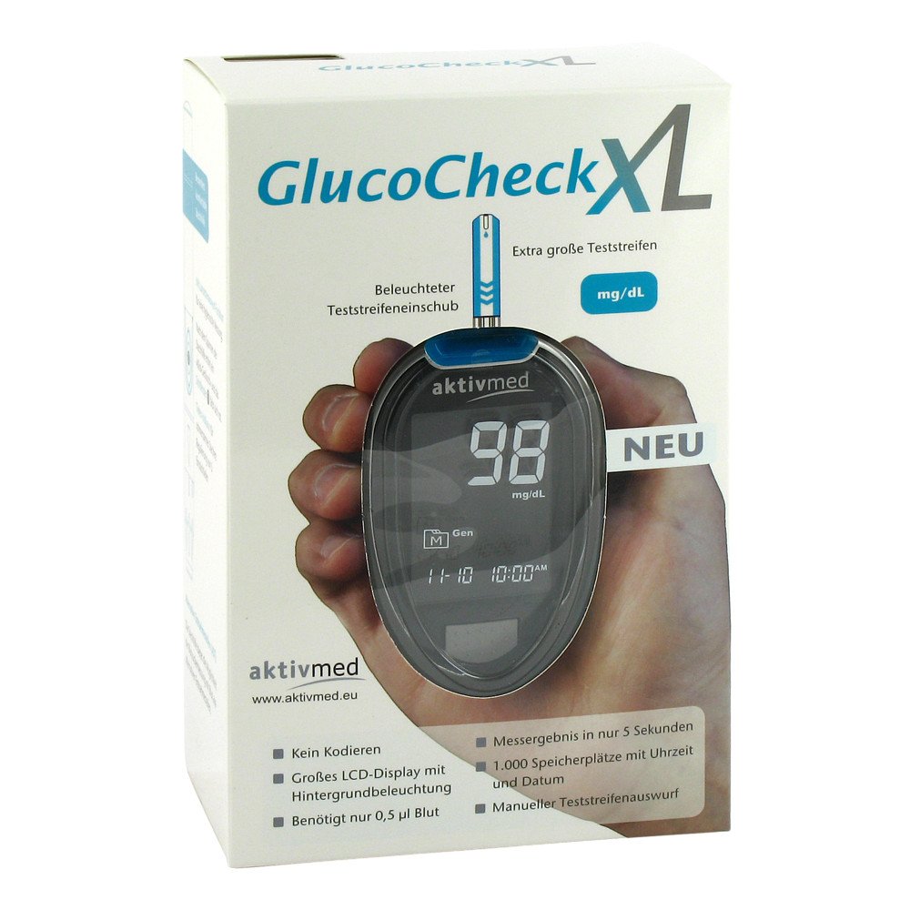 Aktivmed GmbH Gluco Check Xl Blutzuckermess Set mg/dl 07543502