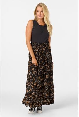O'Neill s Piper Maxi Skirt in Black, Size Large, Viscose