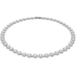 Swarovski Una Angelic Halskette Rundschliff, Mittel, Weiß, Rhodiniert