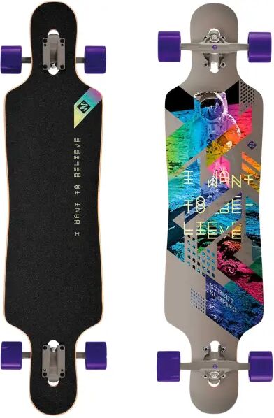 Streetsurfing Longboard Komplettboard Street Surfing I Want To Believe (39" - Grau)