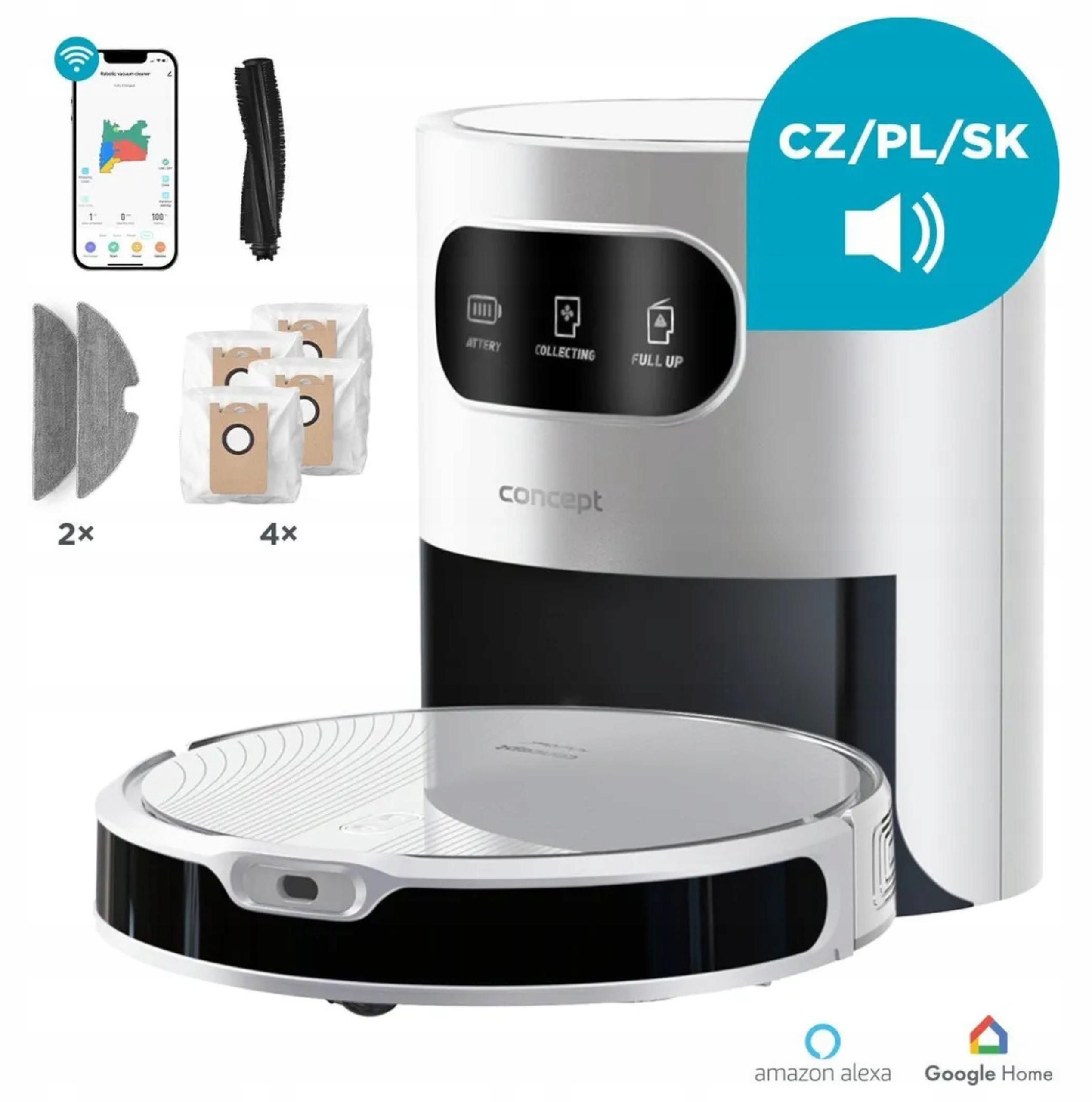 2-in-1 Saugroboter Concept Vr3350-Wischen, automatische Entleerung und 3D-Laser