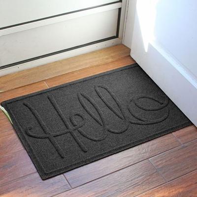 Bungalow Dba Matterly Hello Script Doormat 35 x 23, 35 x 23, Charcoal