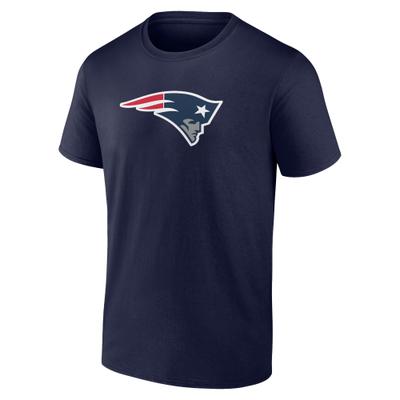 T-Shirt FANATICS "Fanatics T-Shirt New England Patriots Primary Logo Graphic", Damen, Gr. L, blau, 100% Baumwolle, Shirts T-Shirt